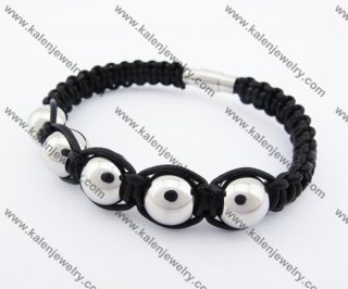 Stainless Steel Leather Bracelet  KJB030147