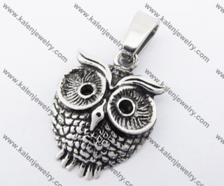 Stainless Steel Obese Owl Pendant KJP170277