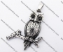 Stainless Steel Black Stone Eyes Owl Pendant KJP170279