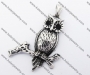 Stainless Steel Black Stone Eyes Owl Pendant KJP170281