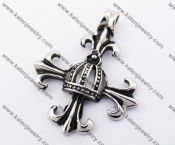 Stainless Steel Crown Cross Pendant KJP170306