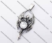 Stainless Steel Inlay Stone Wings Pendant KJP170329