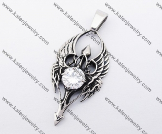 Stainless Steel Inlay Stone Wings Pendant KJP170329