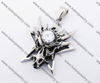Stainless Steel Inlay Stone Dragon Head Pendant KJP170342