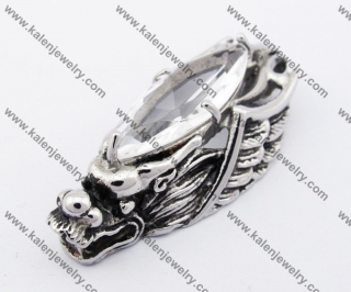 Stainless Steel Inlay Stone Dragon Head Pendant KJP170353