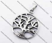 Stainless Steel Oak Tree Pendant KJP170356