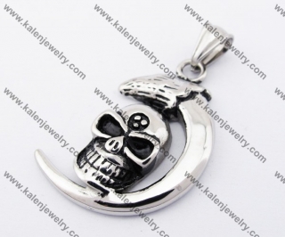 Stainless Steel Skull Horn Pendant KJP170365
