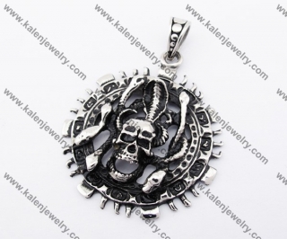 Stainless Steel Snake & Skull Pendant KJP170376