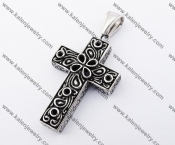 Vintage Stainless Steel Cubic Cross Pendant KJP170386