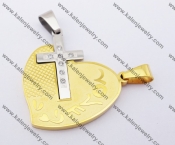 Stainless Steel Heart & Cross KJP051194