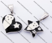 Stainless Steel Heart & Star Couple Pendants KJP051196