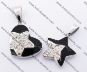 Stainless Steel Heart & Star Couple Pendants KJP051197