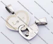 Stainless Steel Double Heart Couple Pendants KJP051198