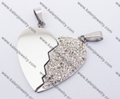 Stainless Steel Overlay Rhinestones Couple Pendants KJP051199