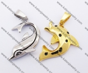 Stainless Steel Dolphin Couple Pendants KJP051221