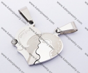 Stainless Steel Boy & Girl Heart Couple Pendants KJP140152