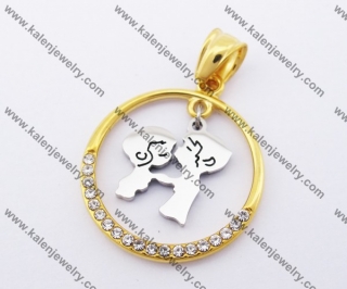 Stainless Steel Lovely Boy & Girl Pendant KJP140176