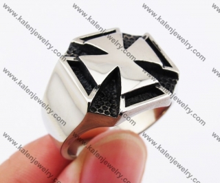 Stainless Steel Iron Cross Ring KJR370167