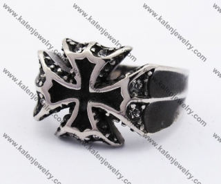 Stainless Steel Iron Cross Ring KJR370177