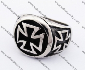 Stainless Steel Iron Cross Ring KJR370180