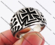 Stainless Steel Iron Cross Ring KJR370194