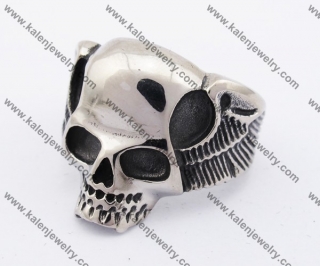 Stainless Steel Wings Skull Ring KJR370197