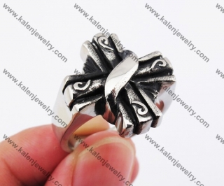 Stainless Steel Cross Ring KJR370208