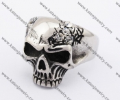 Stainless Steel Inlay Stone Skull Ring KJR370210