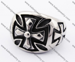 Stainless Steel Iron Cross Ring KJR370212