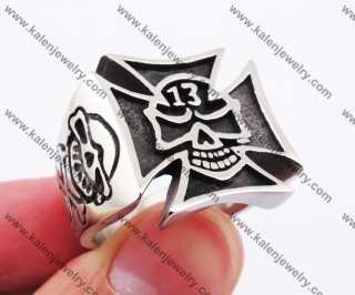 NO. 13 Skull Iron Cross Ring KJR370225
