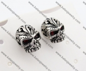 Stainless Steel Red Stone Eyes Skull Ear Nail KJE490005