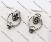 Stainless Steel Skull Ear Stud KJE490006