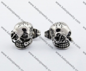 Stainless Steel Spider Eyes Clear Stone Skull Ear Stud / Ear Nail KJE490010