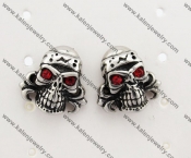 Stainless Steel Red Eyes Skull with Fleur De Lis Ear Nail KJE490012