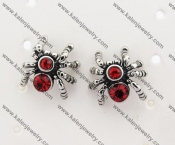 Stainless Steel Red Stone Spider Ear Stud KJE490013