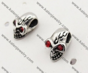 Stainless Steel Flames Red Eyes Skull Ear Nail KJE490015