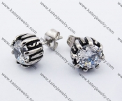 Stainless Steel Stone Ear Stud KJE500003