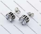 Stainless Steel Stone Ear Stud KJE500005