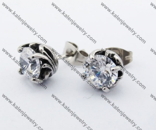 Stainless Steel Stone Ear Stud KJE500010