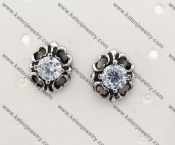 Stainless Steel Stone Ear Stud KJE500012