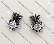 Stainless Steel Stone Ear Stud KJE500013