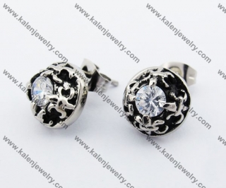 Stainless Steel Stone Ear Stud KJE500027