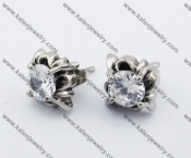 Stainless Steel Stone Ear Stud KJE500028