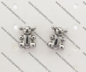 Stainless Steel Bear Ear Stud KJE500033