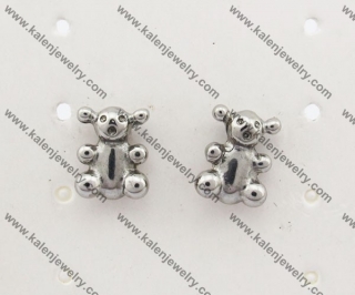 Stainless Steel Bear Ear Stud KJE500033