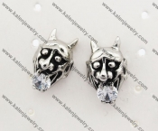 Stainless Steel Stone Ear Stud KJE500035