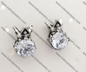 Stainless Steel Stone Ear Stud KJE500037