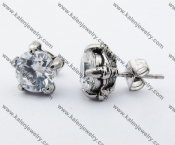 Stainless Steel Stone Claw Ear Stud KJE500043