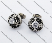 Stainless Steel Stone Ear Stud KJE500046