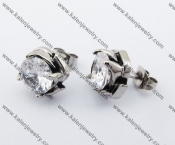 Stainless Steel Stone Ear Stud KJE500058